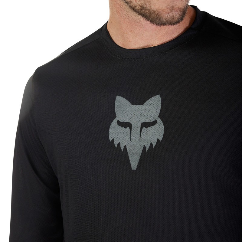 KOSZULKA ROWEROWA Z DŁUGIM RĘKAWEM FOX RANGER HEAD BLACK XXL