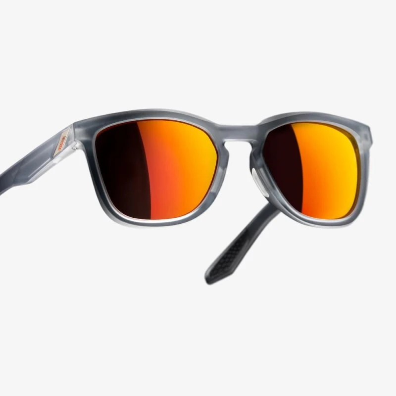 Okulary 100% HUDSON Soft Tact Translucent Crystal Grey - HiPER Red Multilayer Mirror Lens (Szkła Czerwone Lustrzane Wielowarstwowe, LT 21%)