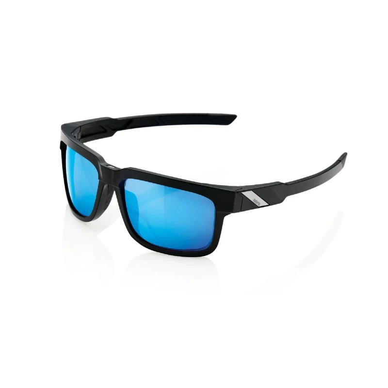 Okulary 100% TYPE-S Matte Black - HiPER Blue Multilayer Mirror Lens (Szkła Niebieskie Lustrzane Wielowarstwowe, LT 15%) (NEW)