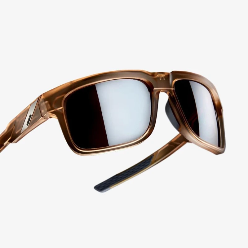 Okulary 100% TYPE-S Matte Translucent Crystal Sepia - HiPER Silver Mirror Lens (Szkła Srebrne Lustrzane, LT 14%)