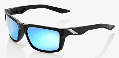 Okulary 100% DAZE Matte Black - HiPER Blue Multilayer Mirror Lens (Szkła Niebieskie Lustrzane Wielowarstwowe, LT 15%) (DWZ)