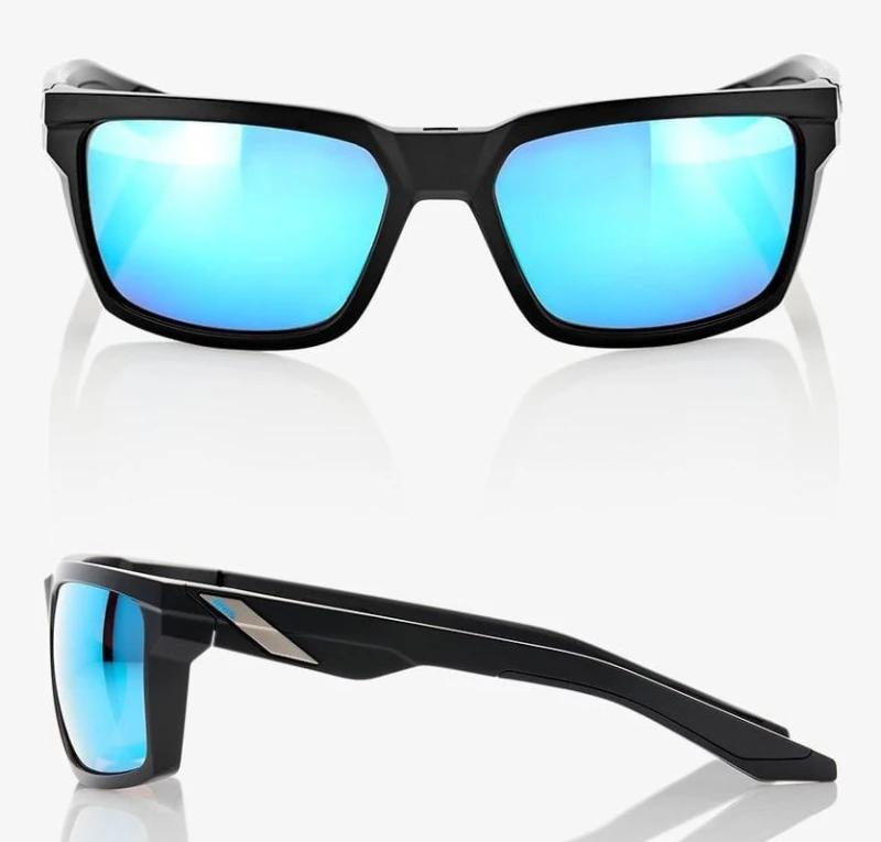 Okulary 100% DAZE Matte Black - HiPER Blue Multilayer Mirror Lens (Szkła Niebieskie Lustrzane Wielowarstwowe, LT 15%) (NEW)
