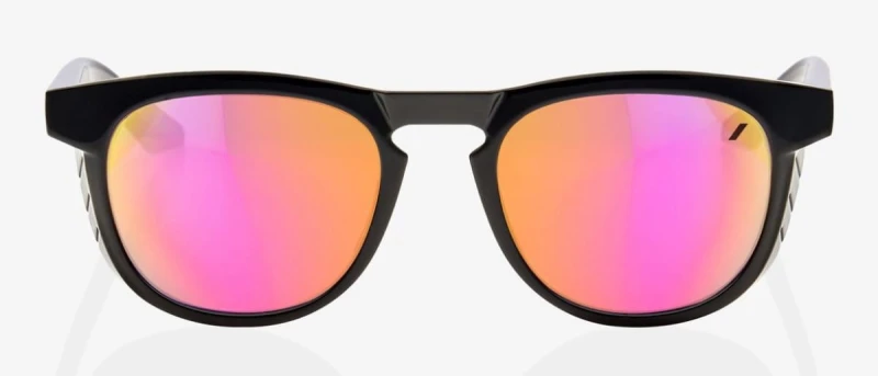 Okulary 100% SLENT Polished Black - Purple Multilayer Mirror Lens (Szkła Fioletowe Lustrzane Wielowarstwowe, LT 24%) (NEW)