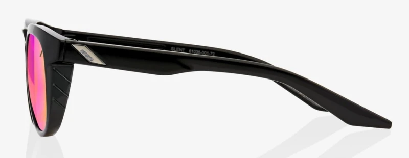 Okulary 100% SLENT Polished Black - Purple Multilayer Mirror Lens (Szkła Fioletowe Lustrzane Wielowarstwowe, LT 24%) (NEW)