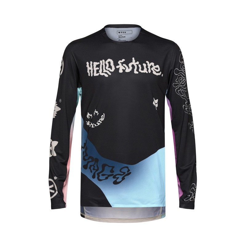 KOSZULKA ROWEROWA Z DŁUGIM RĘKAWEM FOX FLEXAIR HELLO FUTURE CREAM XL