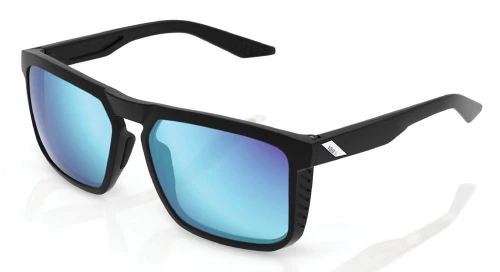 Okulary 100% RENSHAW Matte Black - HiPER Blue Multilayer Mirror Lens (Szkła Niebieskie Lustrzane Wielowarstwowe, LT 15%) (DWZ)
