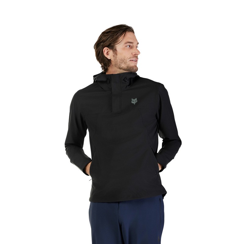BLUZA ROWEROWA Z KAPTUREM FOX RANGER WIND PULLOVER BLACK XXL