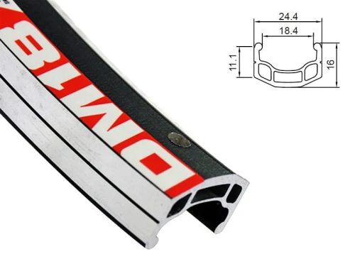 Obręcz mtb ALEXRIMS DM18 26"x36otw. bok CNC kapslowana czarna (NEW)