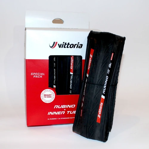 Zestaw Twin Pack opony Rubino V Graphene + Silica G2.0 700x26C, czarna, zwijana + dętki 700 x 20/28c, Presta 60mm RVC
