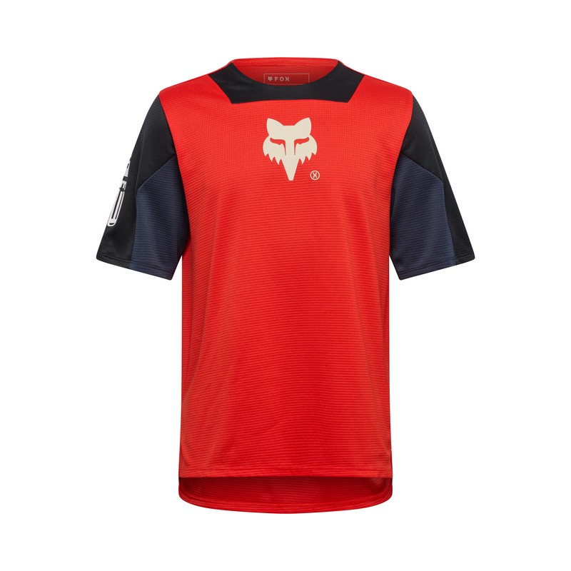 KOSZULKA ROWEROWA FOX JUNIOR DEFEND ELEVATED FLUO RED YM
