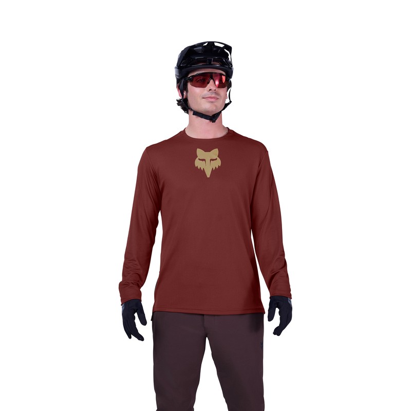 KOSZULKA ROWEROWA Z DŁUGIM RĘKAWEM FOX RANGER HEAD RUST XL