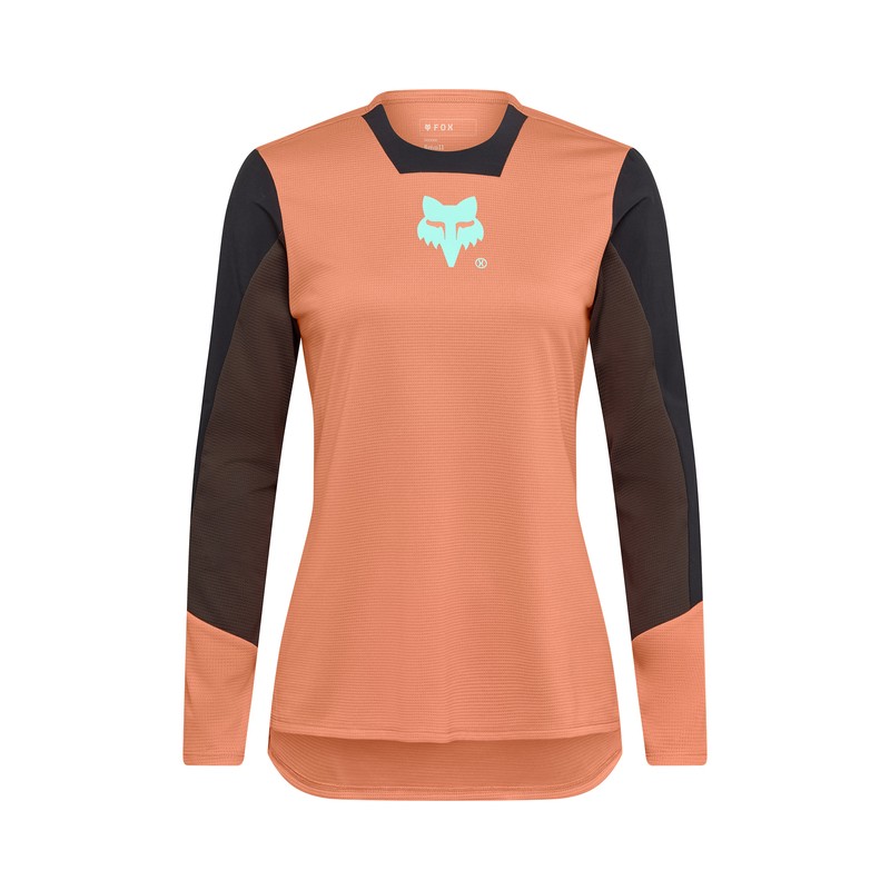 KOSZULKA ROWEROWA Z DŁUGIM RĘKAWEM FOX LADY DEFEND ELEVATED CORAL M