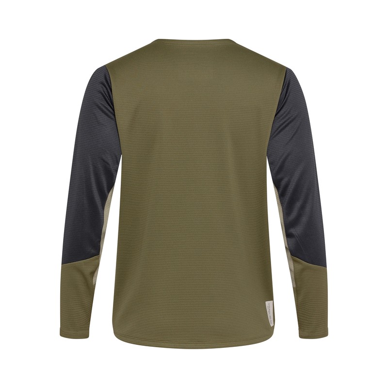 KOSZULKA ROWEROWA Z DŁUGIM RĘKAWEM FOX JUNIOR DEFEND OLIVE GREEN YL
