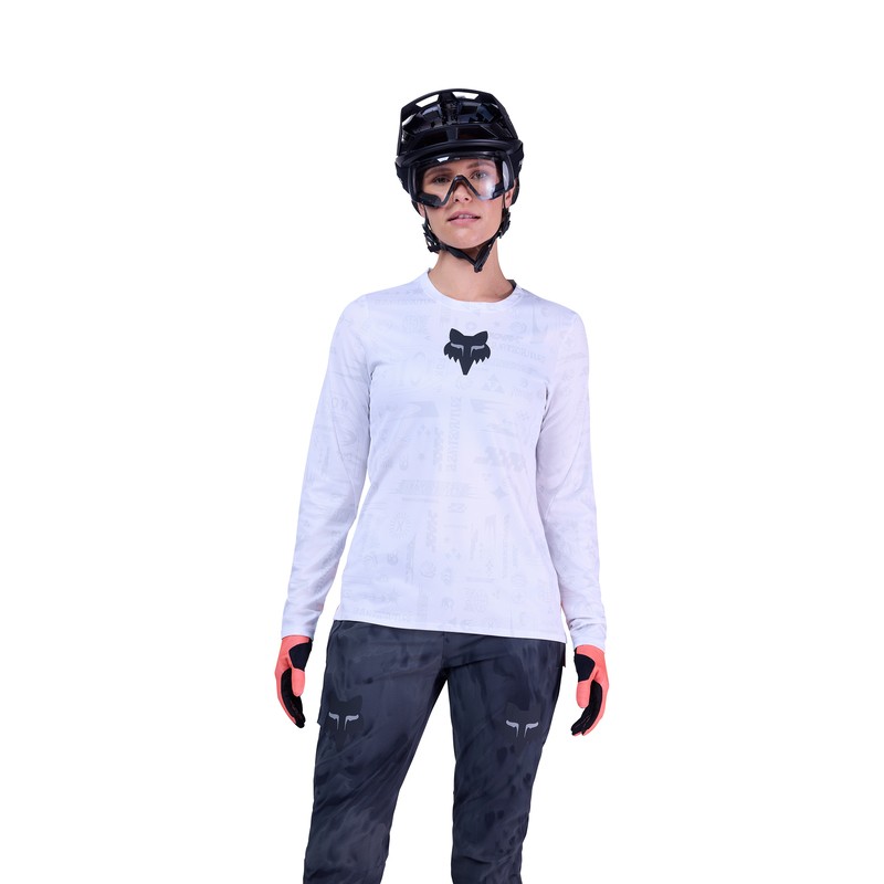 KOSZULKA ROWEROWA Z DŁUGIM RĘKAWEM FOX LADY RANGER LUNAR SE WHITE M