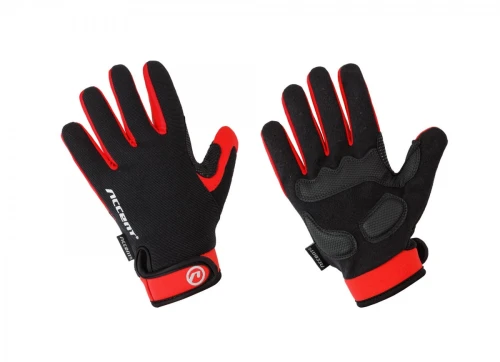 Rękawiczki z długimi palcami Bora Long, czarno-czerwone, XS