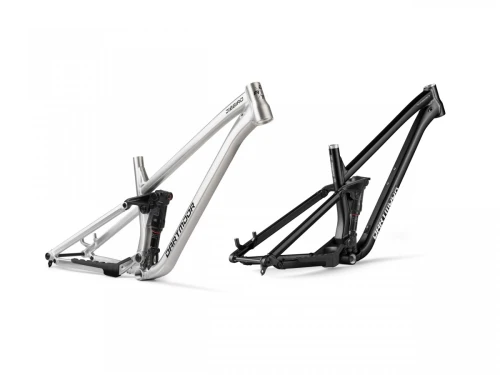 Rama Jibbird v.2, bez dampera, pod damper 185x55mm, koła 27.5", Brushed Silver (szczotkowany srebrny połysk)