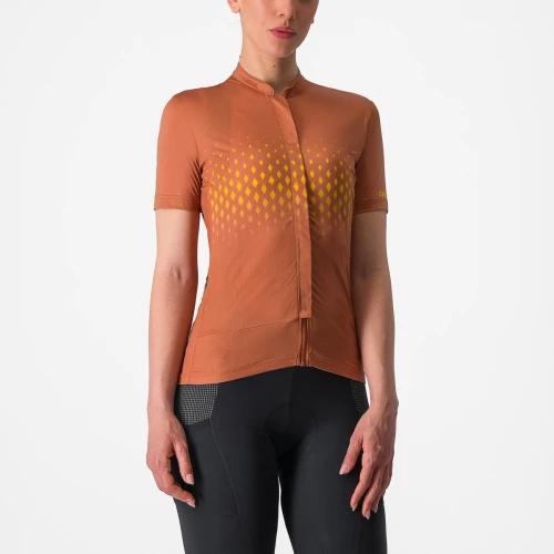 Damska koszulka kolarska Unlimited Sentiero 3 , mocha/goldenrod, rozmiar S (towar nowy)