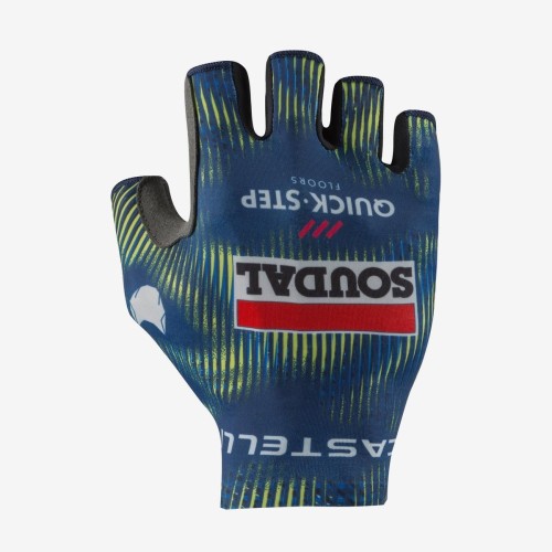 Rękawiczki kolarskie Competizione Team Soudal Quick Step, blue/electric lime, rozmiar XL