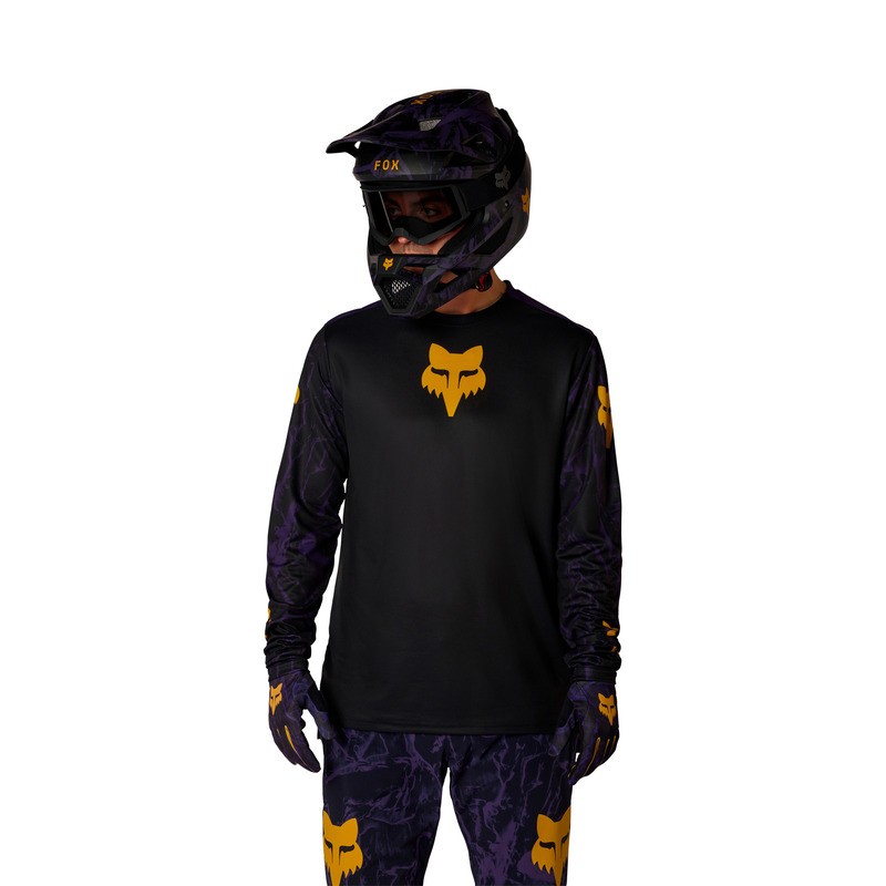 KOSZULKA ROWEROWA Z DŁUGIM RĘKAWEM JUNIOR FOX RANGER IMG PRINT PLUM YS