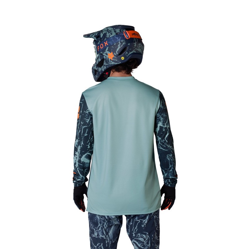 KOSZULKA ROWEROWA Z DŁUGIM RĘKAWEM JUNIOR FOX RANGER IMG PRINT ARCTIC BLUE YM