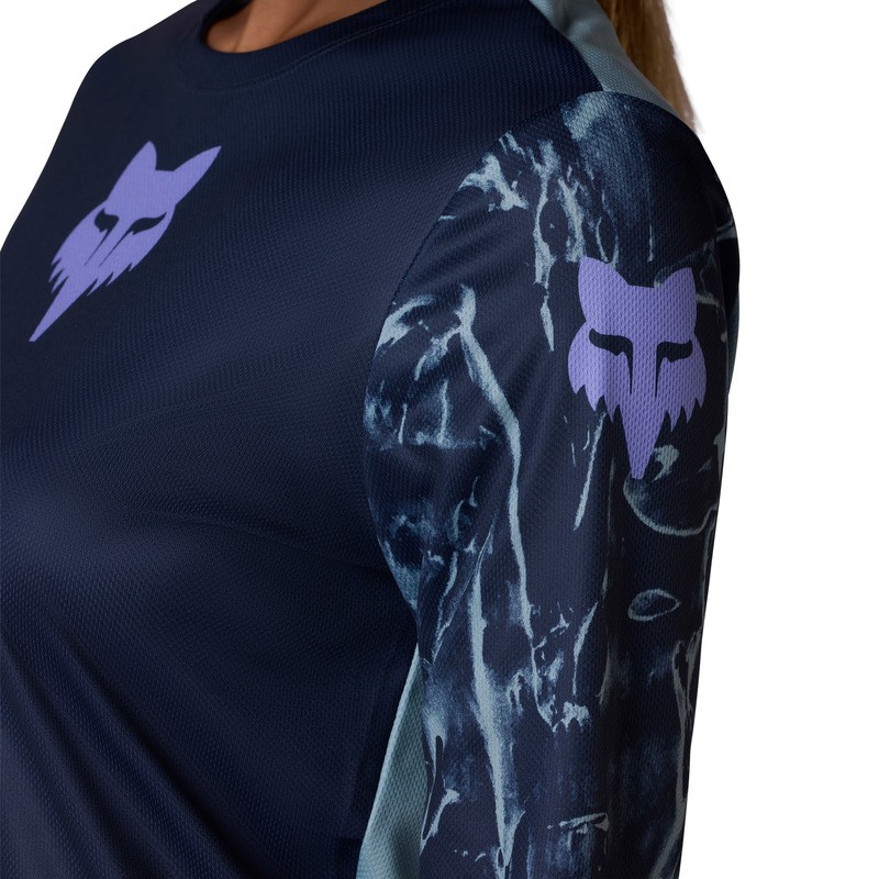 KOSZULKA ROWEROWA Z DŁUGIM RĘKAWEM DAMSKA FOX RANGER IMG PRINT ARCTIC BLUE M