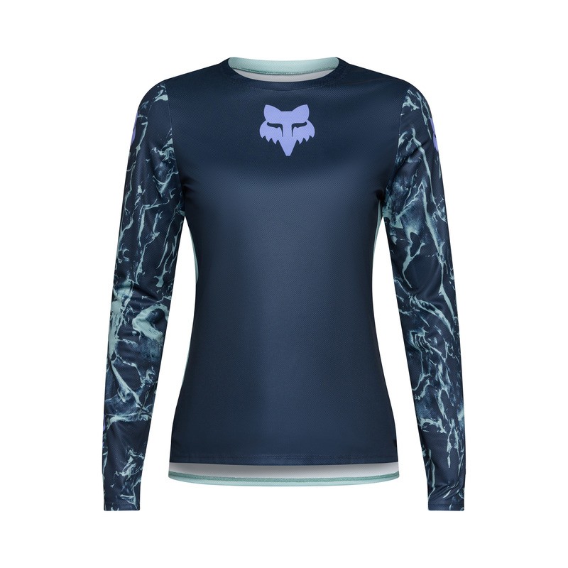 KOSZULKA ROWEROWA Z DŁUGIM RĘKAWEM DAMSKA FOX RANGER IMG PRINT ARCTIC BLUE L