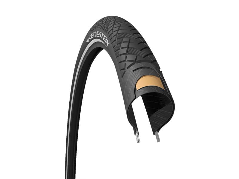 Opona gravel VREDESTEIN PERFECT TOUR 28x1.50 (40-622) drut wkładka antyprzebiciowa refleks czarna (NEW)