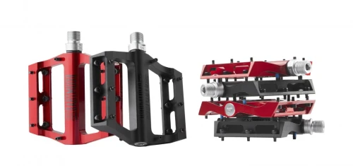 Pedały Fever v.2, aluminium, łożyska maszynowe, czerwone anodowane