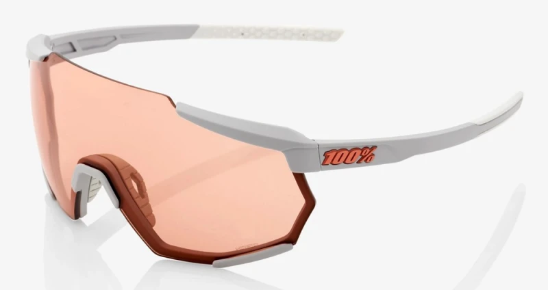 Okulary 100% RACETRAP Soft Tact Stone Grey - HiPER Coral Lens (Szkła Koralowe, LT 52% + Szkła Przeźroczyste, LT 93%) (DWZ)