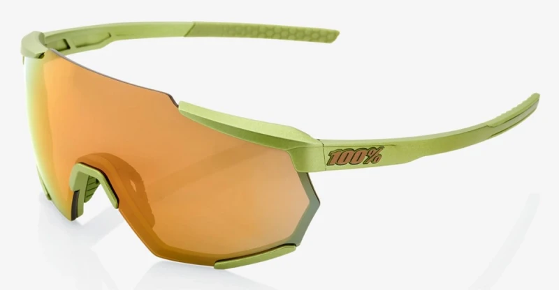 Okulary 100% RACETRAP Matte Metallic Viperidae - Bronze Multilayer Mirror Lens (Szkła Brązowe Lustrzane Wielowarstwowe, LT 17% + Szkła Przeźroczyste,